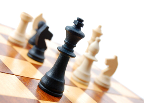 chess piece isolated on white background advising to strategic behavior